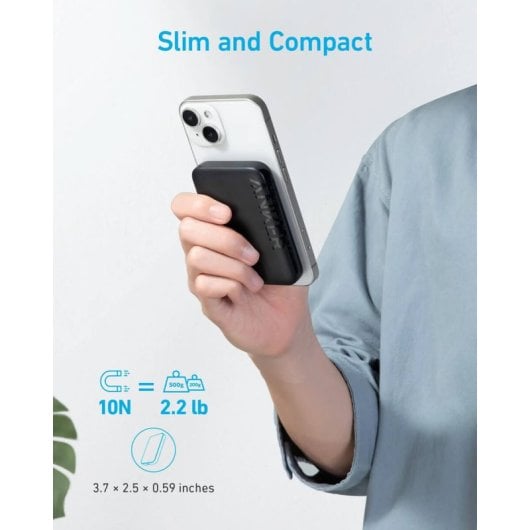 Anker 321 MagGo PowerCore Magnetic 5K Powerbank 5000mAh Compatible con Fundas MagSafe de iPhone