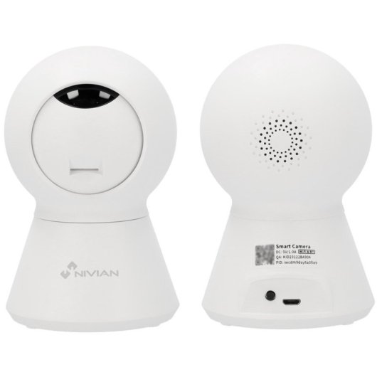 Nivian NVS-IPC-IS5 Caméra de surveillance IP WiFi intérieure QHD 2560x1440 Vision nocturne 355º