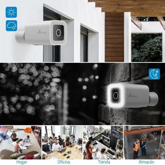 Caméra de surveillance Nivian NVS-IPC-03-L Quad HD Vision Nocturne Extérieure Contrôle Vocal Audio Bidirectionnel Détection IA