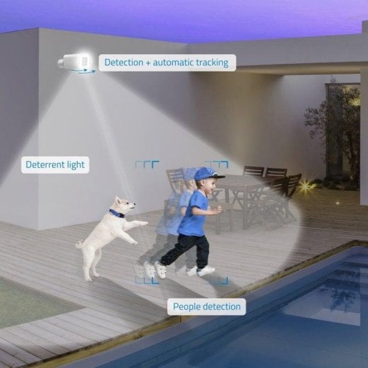 Caméra de surveillance Nivian NVS-IPC-03-L Quad HD Vision Nocturne Extérieure Contrôle Vocal Audio Bidirectionnel Détection IA