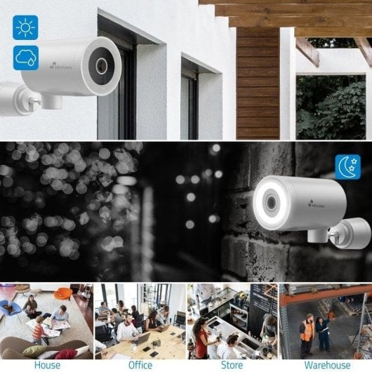 Caméra de surveillance Nivian NVS-IPC-0H3-L Quad HD Vision Nocturne Extérieure Contrôle Vocal Audio Bidirectionnel Détection IA