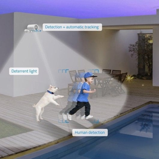 Caméra de surveillance Nivian NVS-IPC-0H3-L Quad HD Vision Nocturne Extérieure Contrôle Vocal Audio Bidirectionnel Détection IA