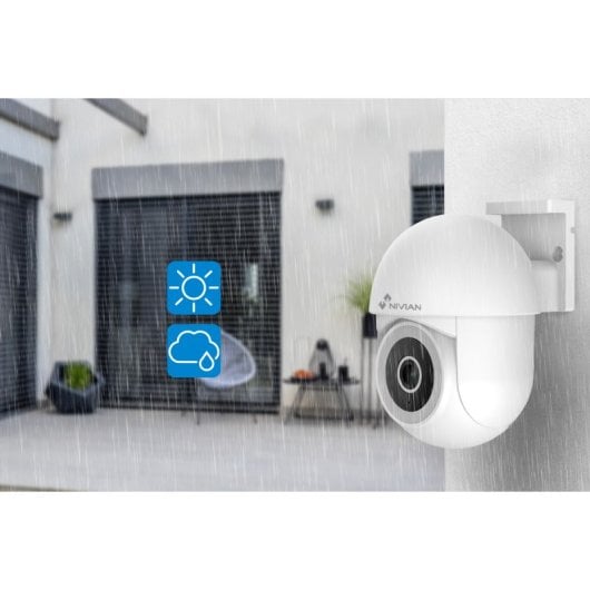 NIVIAN - Caméra PTZ WiFi 2,4 Ghz Half4K 2560x1440 | Vision nocturne couleur | Détection de mouvement et humaine | Compatible avec Alexa et Google Accueil | Contrôlez votre application
