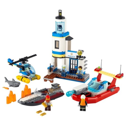 Lego City Misión de Policía Y Bomberos Junto al Mar
