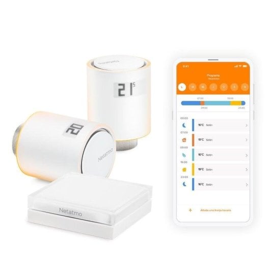Têtes Thermostatiques Intelligentes Netatmo Starter Pack Sans fil pour Chauffage Radiateur