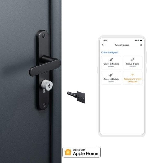 Türschloss Netatmo NDL-EC Bluetooth Öffnung mit Schlüssel, App, NFC Kompatibel mit Apple HomeKit