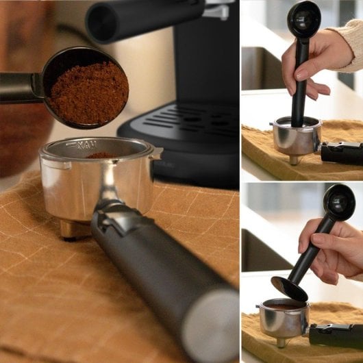 Cecotec Power Espresso 20 Pecan Espressomaschine aus Stahl mit einstellbarem Dampfgarer, 20 Riegel, schwarz