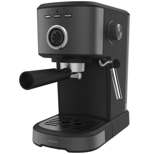 Cecotec Power Espresso 20 Pecan Espressomaschine aus Stahl mit einstellbarem Dampfgarer, 20 Riegel, schwarz