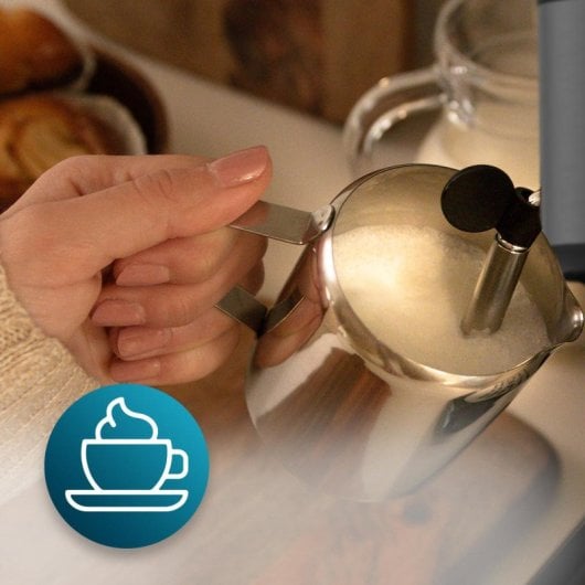Cecotec Power Espresso 20 Pecan Espressomaschine aus Stahl mit einstellbarem Dampfgarer, 20 Riegel, schwarz