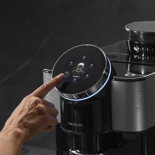 Cecotec Cremmaet Spin Máquina de Café Super Automática Tátil com Moinho 15 Bar Preta/Aço Inoxidável