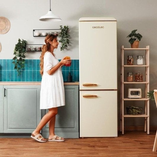 Frigorífico Combi Cecotec Bolero CoolMarket Combi Origin 300 No Frost 192cm 300L E Beige