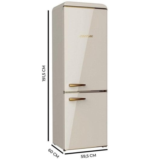 Frigorífico Combi Cecotec Bolero CoolMarket Combi Origin 300 No Frost 192cm 300L E Beige
