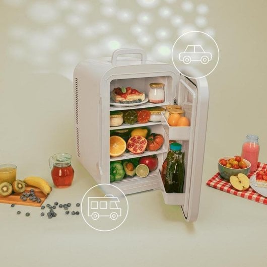 Frigorifero Cecotec Bolero MiniCooling 25L Bahamas Beige 12V-220V 7-65°C Trasporto Facile