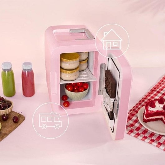 Frigorifero Cecotec Bolero MiniCooling 6L Bahamas Pink portatile 12V-220V 5-65ºC