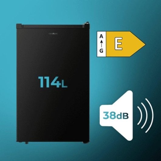 Frigorífico Mini Cecotec Bolero CoolMarket TT Defrost 83,6cm 114L E Negro Puerta Reversible