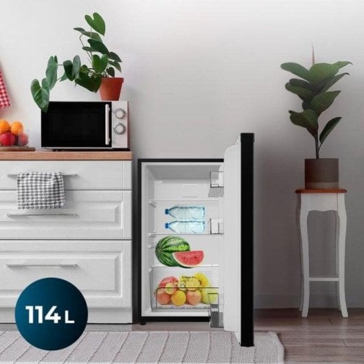 Frigorífico Mini Cecotec Bolero CoolMarket TT Defrost 83,6cm 114L E Negro Puerta Reversible