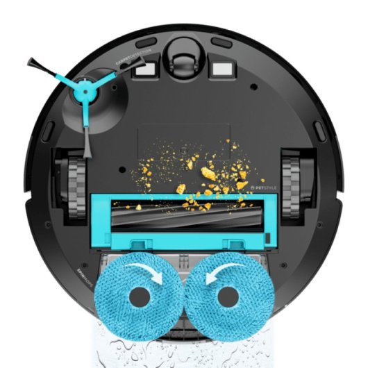 Aspirateur robot domestique 4 en 1 Cecotec Conga 9590 Spin Revolution Ultra Power + station de vidange automatique