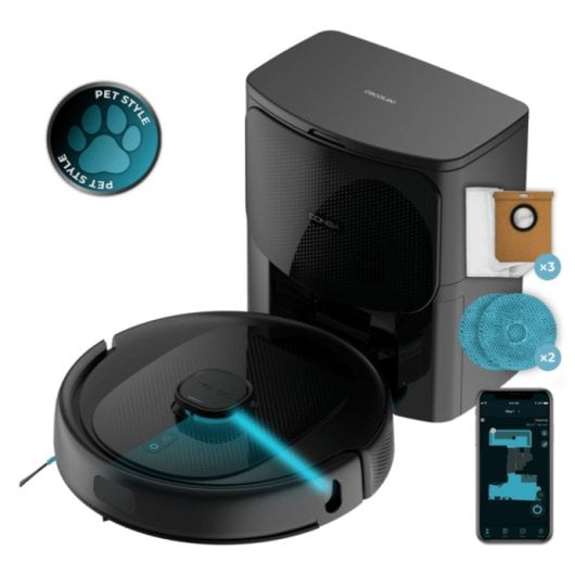 Aspirateur robot domestique 4 en 1 Cecotec Conga 9590 Spin Revolution Ultra Power + station de vidange automatique