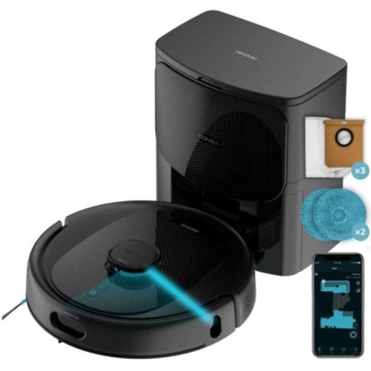 Robot Aspirapolvere e Lavapavimenti Cecotec Conga 9990 AI Spin Revolution Ultra Power Home Autosvuotamento Navigazione Laser 10.000 Pa Controllo App IA