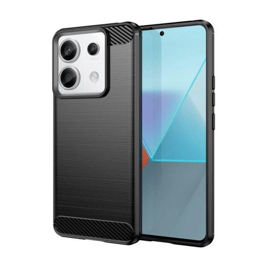 Max Power Digital Funda Fibra De Carbono Para Xiaomi Redmi Note 13 Pro 5g Antigolpes Silicona Negra