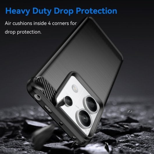 Max Power Digital Funda Fibra De Carbono Para Xiaomi Redmi Note 13 Pro 5g Antigolpes Silicona Negra
