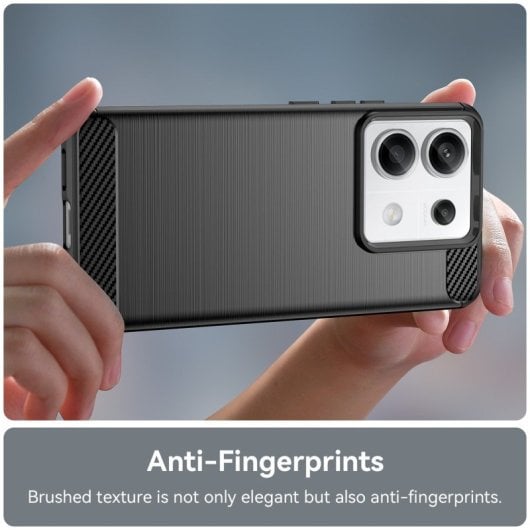 Max Power Digital Funda Fibra De Carbono Para Xiaomi Redmi Note 13 Pro 5g Antigolpes Silicona Negra