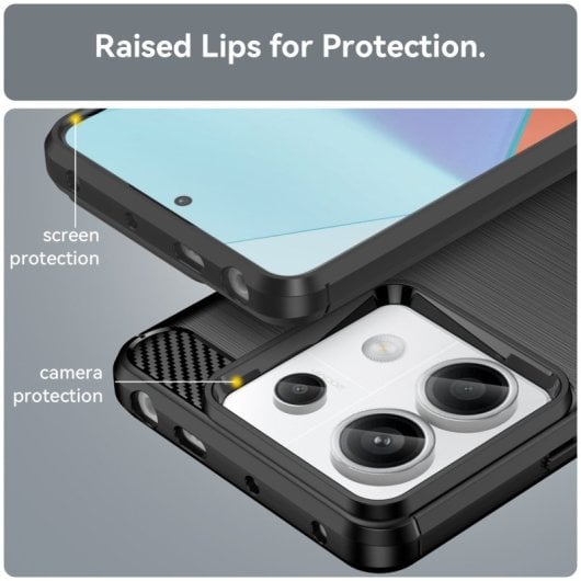 Max Power Digital Funda Fibra De Carbono Para Xiaomi Redmi Note 13 Pro 5g Antigolpes Silicona Negra