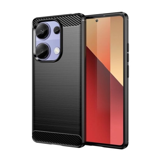 Custodia Max Power digitale in fibra di carbonio per Xiaomi Redmi Note 13 Pro 4g silicone anti-shock nero