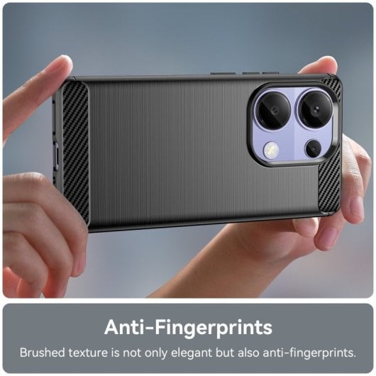 Custodia Max Power digitale in fibra di carbonio per Xiaomi Redmi Note 13 Pro 4g silicone anti-shock nero