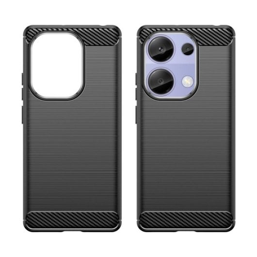 Custodia Max Power digitale in fibra di carbonio per Xiaomi Redmi Note 13 Pro 4g silicone anti-shock nero