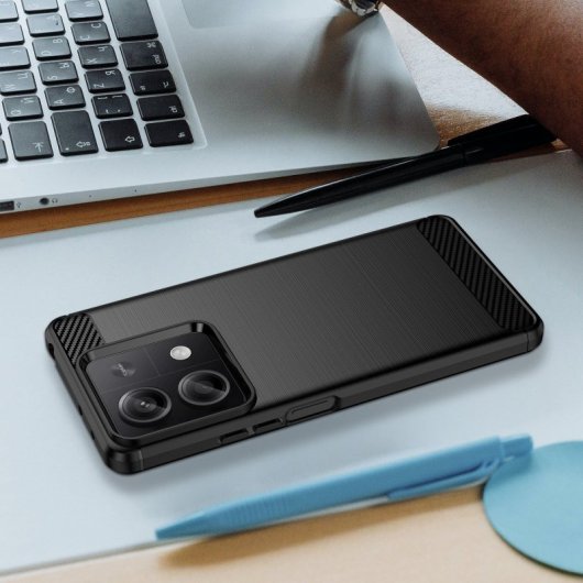Max Power Digital Carbon Fiber Case für Xiaomi Redmi Note 13 5g Stoßfestes schwarzes Silikon