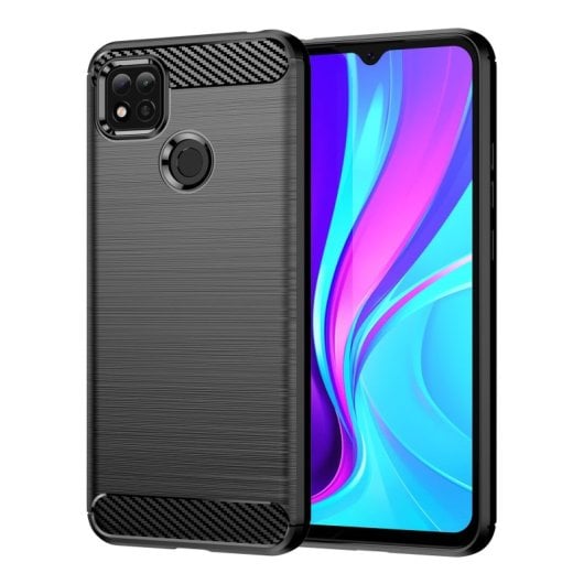 Max Power Digital Carbon Fiber Case für Xiaomi Redmi 9c / Redmi 10a Anti-Shock Schwarz Silikon