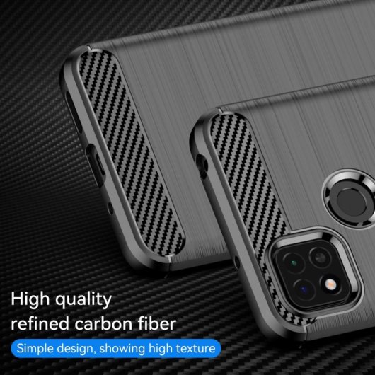 Max Power Digital Carbon Fiber Case für Xiaomi Redmi 9c / Redmi 10a Anti-Shock Schwarz Silikon