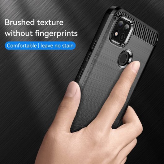 Max Power Digital Carbon Fiber Case für Xiaomi Redmi 9c / Redmi 10a Anti-Shock Schwarz Silikon