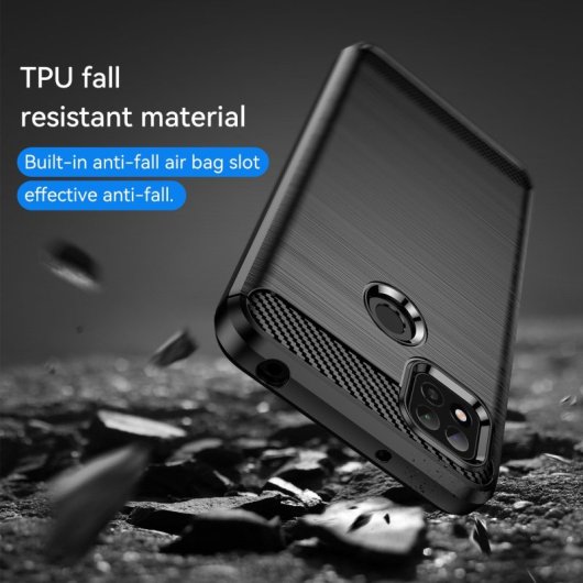Max Power Digital Carbon Fiber Case für Xiaomi Redmi 9c / Redmi 10a Anti-Shock Schwarz Silikon