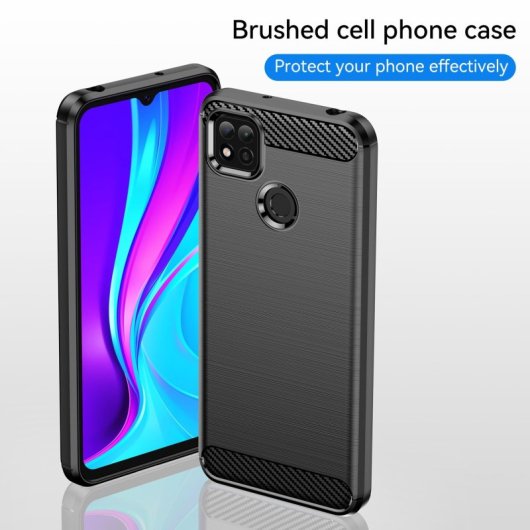 Max Power Digital Carbon Fiber Case für Xiaomi Redmi 9c / Redmi 10a Anti-Shock Schwarz Silikon