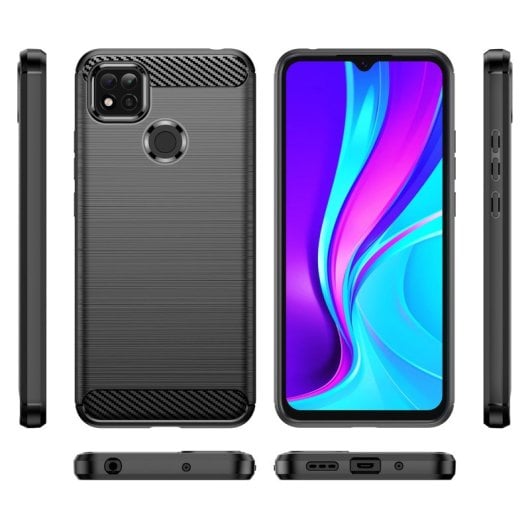 Max Power Digital Carbon Fiber Case für Xiaomi Redmi 9c / Redmi 10a Anti-Shock Schwarz Silikon