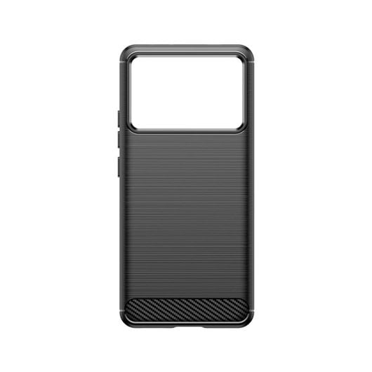 Max Power Digital Carbon Fiber Schutzhülle für Xiaomi Poco X6 Pro 5g, stoßfest, schwarzes Silikon