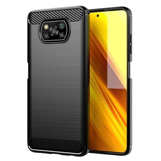 Coque Max Power Digital en Fibre de Carbone pour Xiaomi Poco X3 NFC / X3 Pro Anti-Choc Noir Silicone