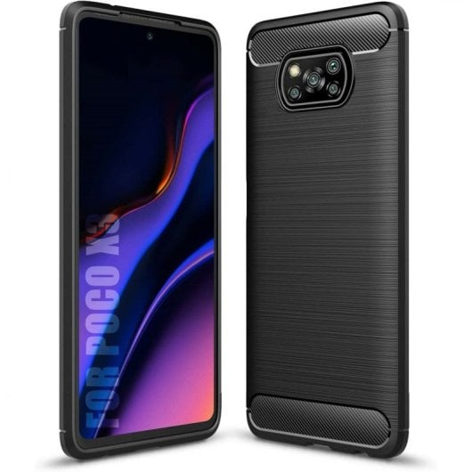 Coque Max Power Digital en Fibre de Carbone pour Xiaomi Poco X3 NFC / X3 Pro Anti-Choc Noir Silicone