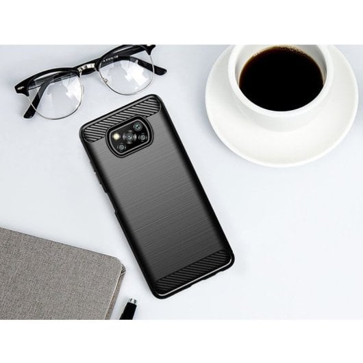 Coque Max Power Digital en Fibre de Carbone pour Xiaomi Poco X3 NFC / X3 Pro Anti-Choc Noir Silicone