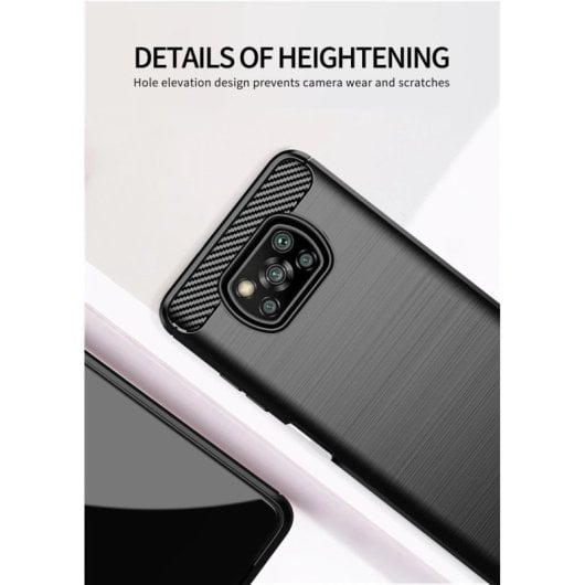 Coque Max Power Digital en Fibre de Carbone pour Xiaomi Poco X3 NFC / X3 Pro Anti-Choc Noir Silicone