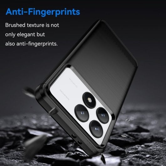 Max Power Digital Funda Fibra De Carbono Para Xiaomi Poco F6 Pro Antigolpes Silicona Negra