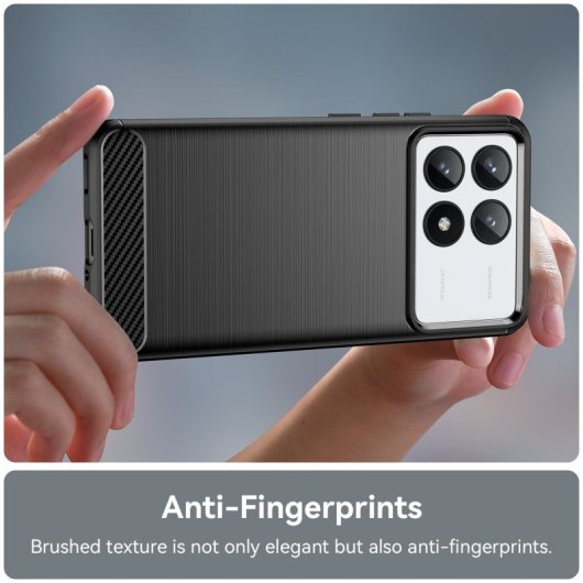 Max Power Digital Funda Fibra De Carbono Para Xiaomi Poco F6 Pro Antigolpes Silicona Negra