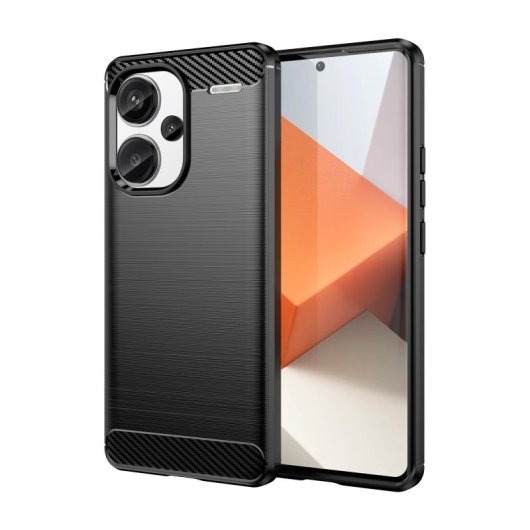 Max Power Digital Funda Fibra Carbono Para Xiaomi Redmi Note 13 Pro Plus Antigolpes Silicona Negra