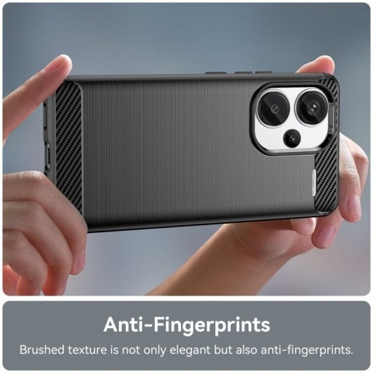 Max Power Digital Funda Fibra Carbono Para Xiaomi Redmi Note 13 Pro Plus Antigolpes Silicona Negra