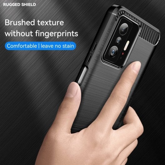 Max Power Digital Funda Fibra Carbono Para Xiaomi Mi 11t / Mi 11t Pro Antigolpes Silicona Negra