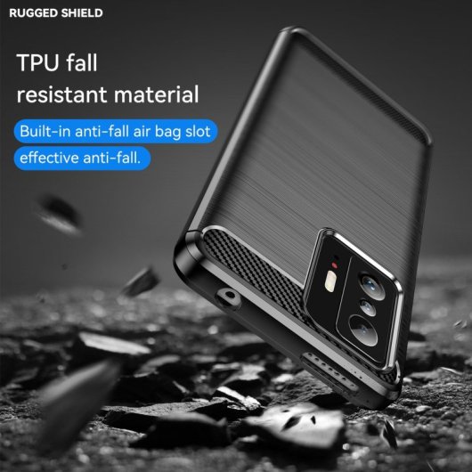 Max Power Digital Funda Fibra Carbono Para Xiaomi Mi 11t / Mi 11t Pro Antigolpes Silicona Negra