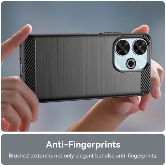 Max Power Digital Carbon Fiber Case für Xiaomi Redmi 13 Anti-Shock Schwarz Silikon
