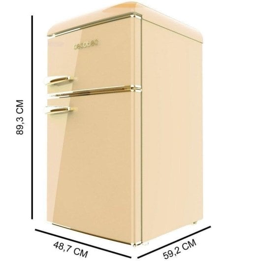 Cecotec Bolero CoolMarket 2D Origin 86 Beige E Frigorífico Mini Retro E Bege